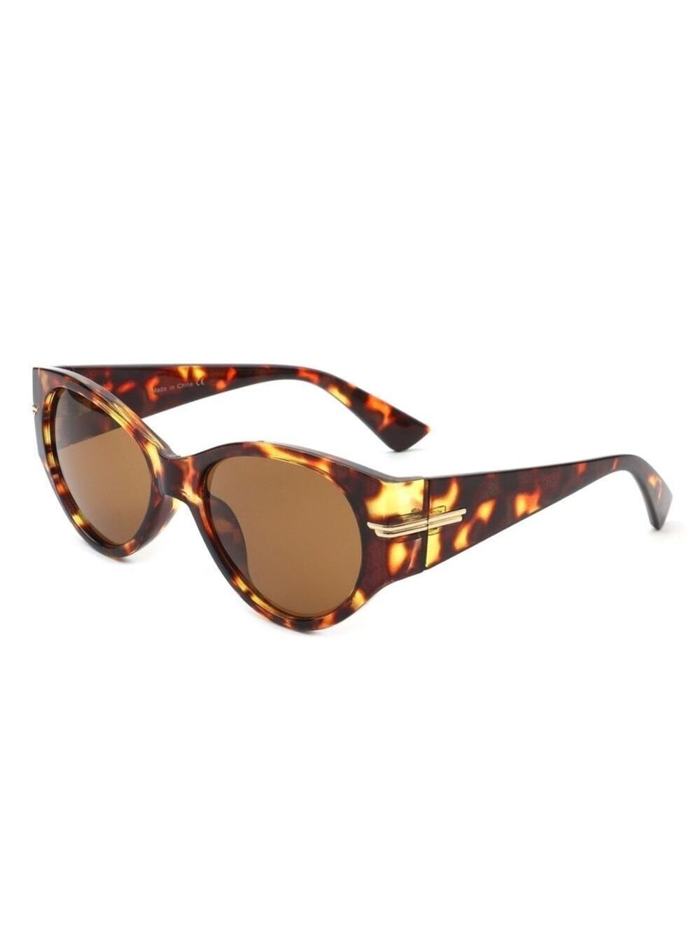 Bold Cat-Eye Sunglasses Brown Marble Glam Modern Frame | UV400